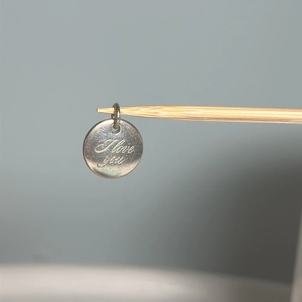 Genuine Tiffany & Co round I Love You charm in sterling silver - Picture 2 of 4